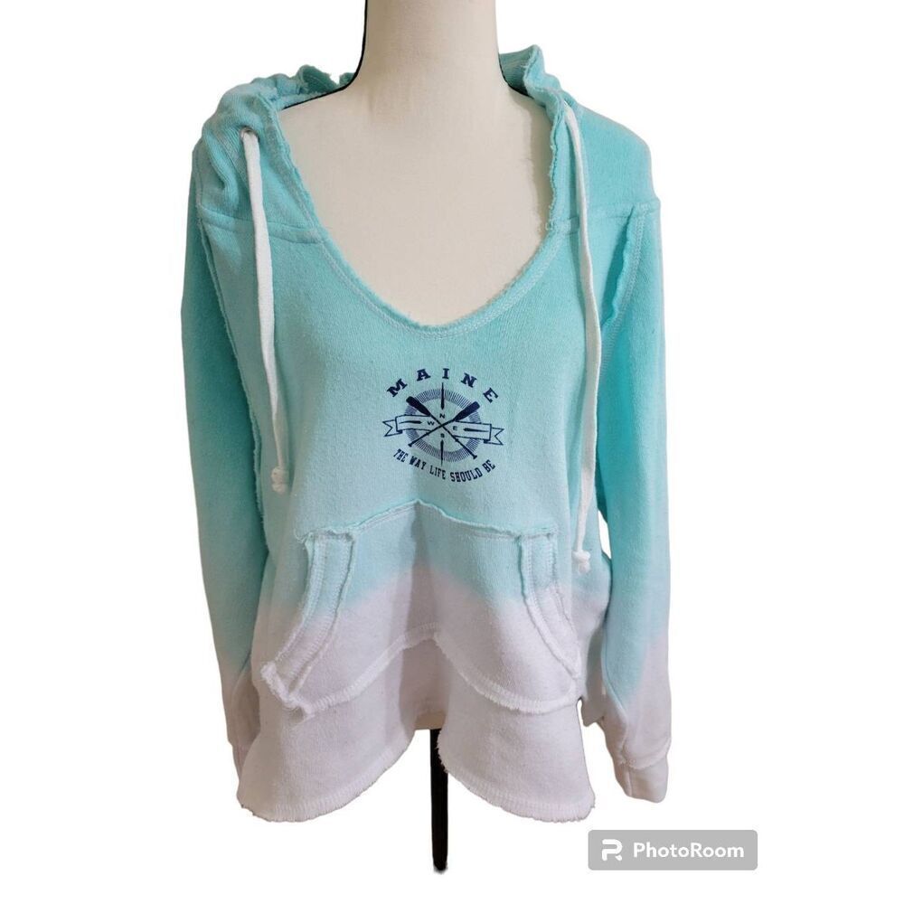 Coconut Creek Maine 'The Way Life Should Be' Terry Cloth Soft Ombre Hoodie Sz S